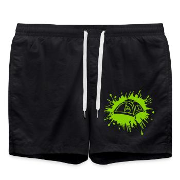 Spending the night outside in a splash of colour tent - Swim Trunks - black - Front - AI Model Male 185 light (185cm)