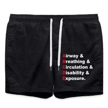 Règle ABCDE - Short de bain - noir - Devant - AI Model Male 185 light (185cm)