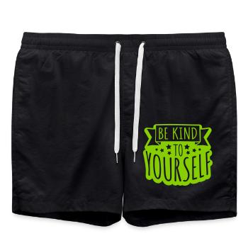 be kind to yourself - Swim Trunks - black - Front - AI Model Male 185 light (185cm)