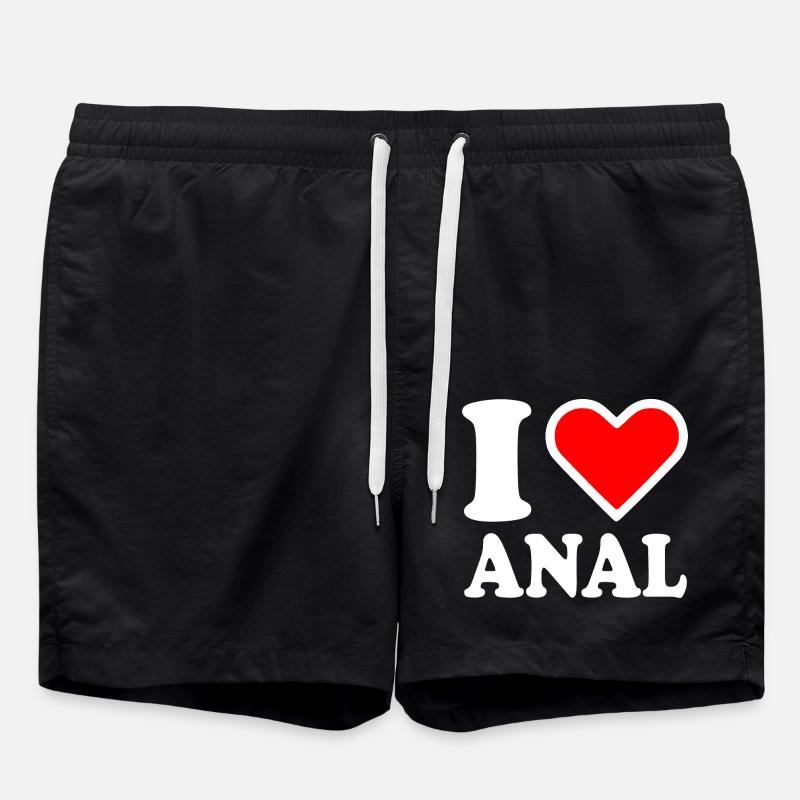 I love anal - Swim Trunks - black