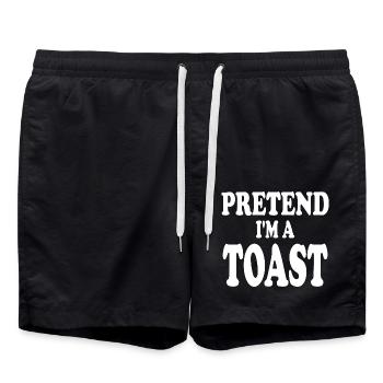 Pretend i'm a Toast - Badeshorts - Schwarz - Vorne - AI Model Male 185 light (185cm)