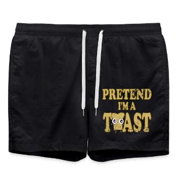 Pretend i'm a Toast - Badeshorts - Schwarz - Vorne - AI Model Male 185 light (185cm)