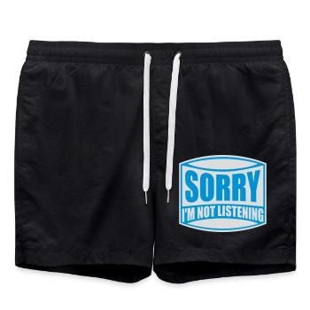 sorry in not listening - Swim Trunks - black - Front - AI Model Male 185 light (185cm)