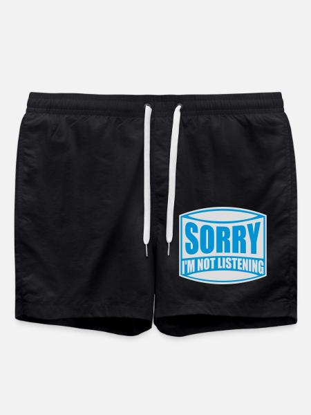 désolé de ne pas écouter - Short de bain - noir