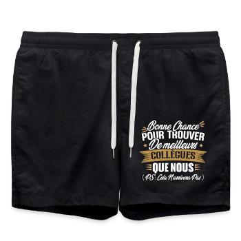 Bonne chance pour trouver de meilleurs collègues - Short de bain - noir - Devant - AI Model Male 185 light (185cm)