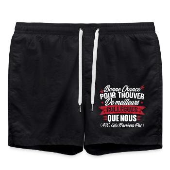 Bonne chance pour trouver de meilleurs collègues - Short de bain - noir - Devant - AI Model Male 185 light (185cm)