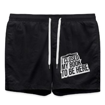 I closed my book - Badeshorts - Schwarz - Vorne - AI Model Male 185 light (185cm)