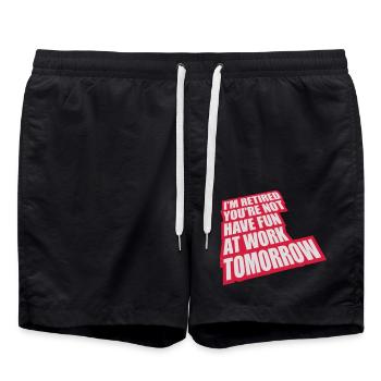 have fun at work - Badeshorts - Schwarz - Vorne - AI Model Male 185 light (185cm)