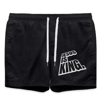 jesus is king Zitat - Badeshorts - Schwarz - Vorne - AI Model Male 185 light (185cm)