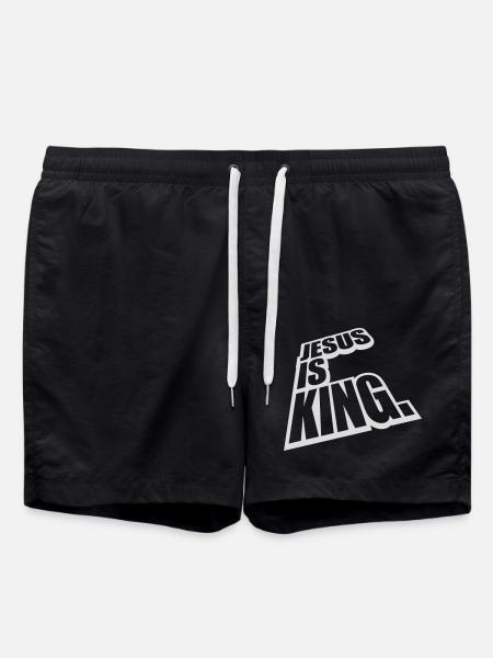 jesus is king quote - Swim Trunks - black