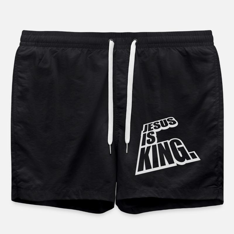 jesus is king quote - Swim Trunks - black