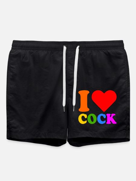 I love cock - Swim Trunks - black