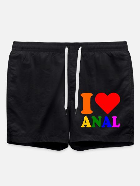 I love anal - Swim Trunks - black