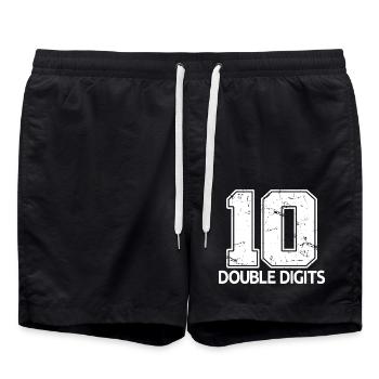 Geschenk zum 10. Geburtstag, 10 Jahre alt, für Jungen & Mädchen - Badeshorts - Schwarz - Vorne - AI Model Male 185 light (185cm)