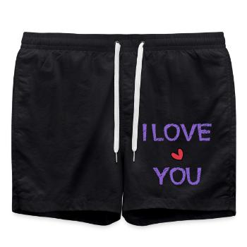 MUTTERTAG. SCHÖNEN MUTTERTAG. MAMA. ICH LIEBE DICH - Badeshorts - Schwarz - Vorne - AI Model Male 185 light (185cm)