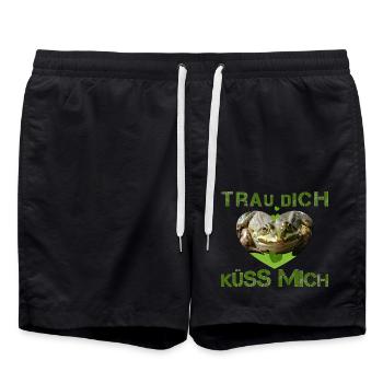 küss mich Frosch verzaubert - Badeshorts - Schwarz - Vorne - AI Model Male 185 light (185cm)