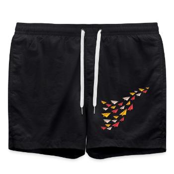 Avions en papier - Short de bain - noir - Devant - AI Model Male 185 light (185cm)