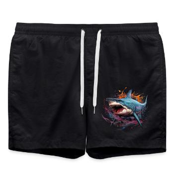 Roi des profondeurs. Requin style graffiti. - Short de bain - noir - Devant - AI Model Male 185 light (185cm)