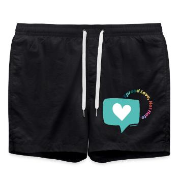 Spread Love, Not Hate. - Badeshorts - Schwarz - Vorne - AI Model Male 185 light (185cm)
