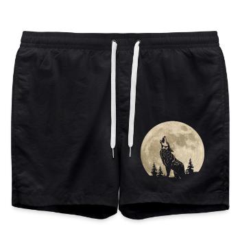 Forêt de la Lune du Loup - Short de bain - noir - Devant - AI Model Male 185 light (185cm)