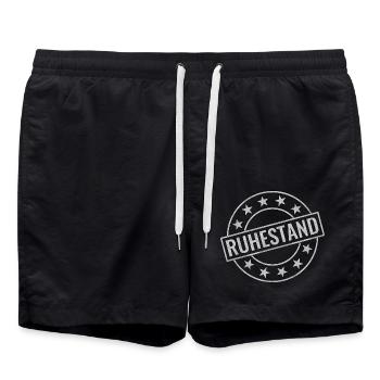 Ruhestand Stempel Pension Pensionierung Rente - Badeshorts - Schwarz - Vorne - AI Model Male 185 light (185cm)