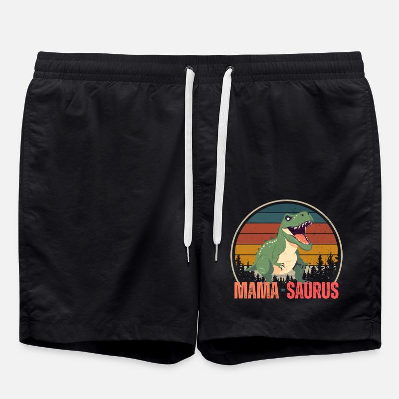 Mama saurus - Badeshorts - Schwarz