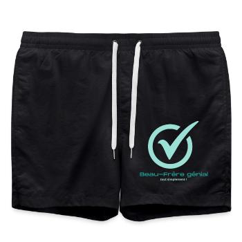 Beau frère génial - Short de bain - noir - Devant - AI Model Male 185 light (185cm)