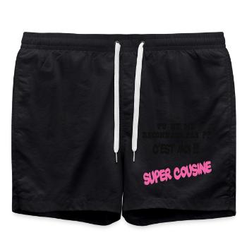 Super cousine - Short de bain - noir - Devant - AI Model Male 185 light (185cm)