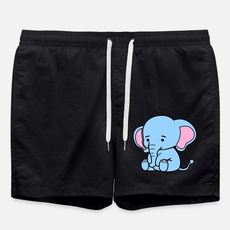 Cute Elephant - Swim Trunks - black