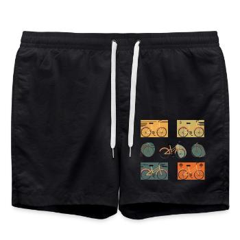 Retro bike bike - Swim Trunks - black - Front - AI Model Male 185 light (185cm)