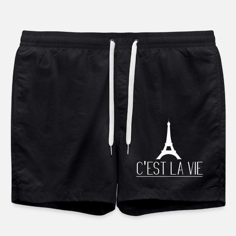 Pariser Zitat - Badeshorts - Schwarz