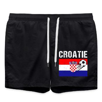 Drapeau Croatie cadeau football foot croate - Short de bain - noir - Devant - AI Model Male 185 light (185cm)