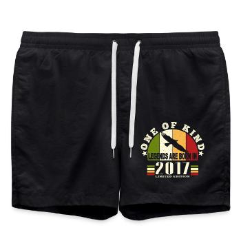 Legend Born 2017 7 Year Old Birthday - Swim Trunks - black - Front - AI Model Male 185 light (185cm)