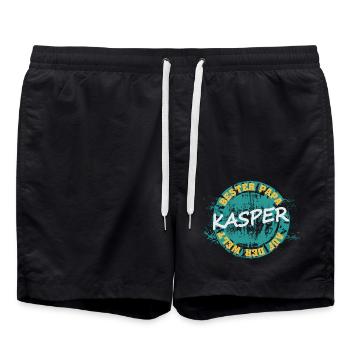 Kasper as Father's Day - Swim Trunks - black - Front - AI Model Male 185 light (185cm)