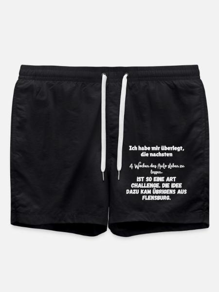 "4 weeks without a car" - Swim Trunks - black
