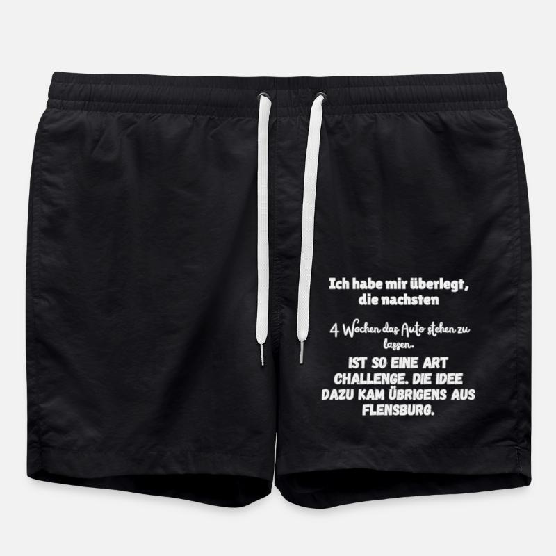 "4 wochen ohne Auto" - Badeshorts - Schwarz