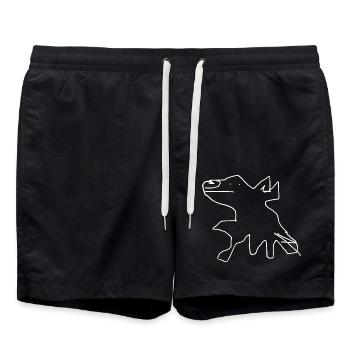 Dog - Swim Trunks - black - Front - AI Model Male 185 light (185cm)
