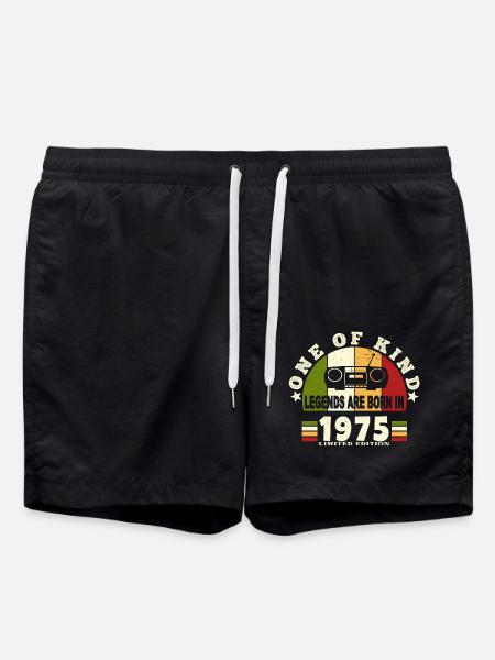 1975 Birth of legend 1975 born in 1975 annivers - Swim Trunks - black