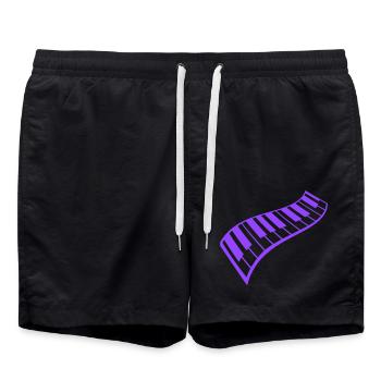Klavier Tasten Instrument Spielen Klassische Musik - Badeshorts - Schwarz - Vorne - AI Model Male 185 light (185cm)