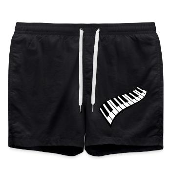 Piano Touches Instrument Jouant de la musique classique - Short de bain - noir - Devant - AI Model Male 185 light (185cm)