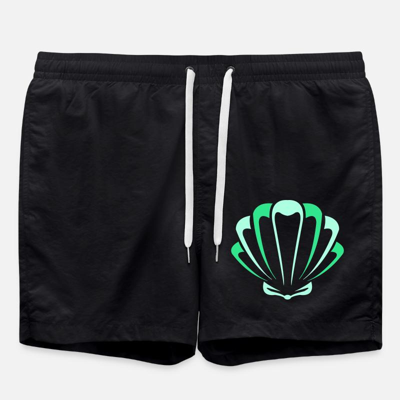 muschel - Badeshorts - Schwarz