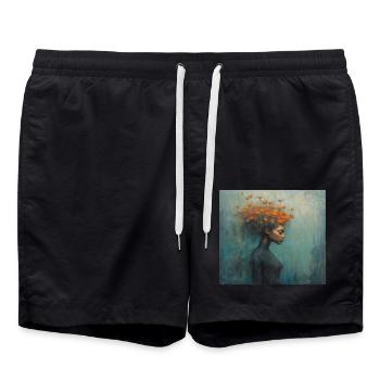 Mental Well - Being - Swim Trunks - black - Front - AI Model Male 185 light (185cm)