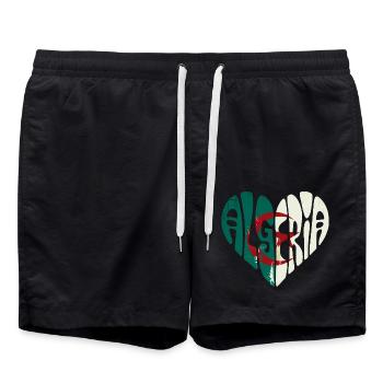 Algeria in my heart - Swim Trunks - black - Front - AI Model Male 185 light (185cm)