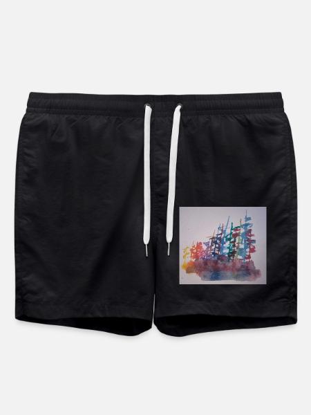 Wald - Badeshorts - Schwarz