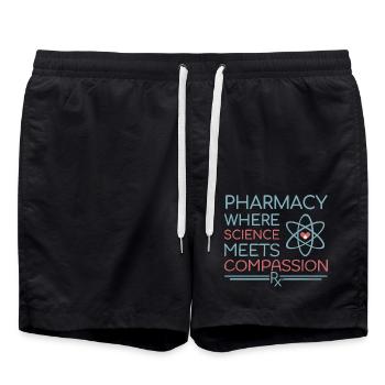 Une pharmacie où la science rencontre la compassion - Short de bain - noir - Devant - AI Model Male 185 light (185cm)