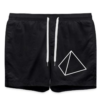 tétraèdre blanc - Short de bain - noir - Devant - AI Model Male 185 light (185cm)