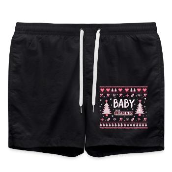 Ich werde Große Schwester 2025 Kinder Verkündung - Badeshorts - Schwarz - Vorne - AI Model Male 185 light (185cm)