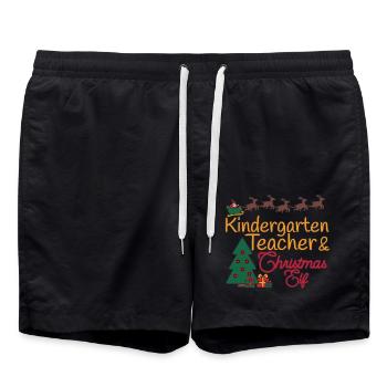 Enseignant de maternelle Noël Noël Elfe - Short de bain - noir - Devant - AI Model Male 185 light (185cm)