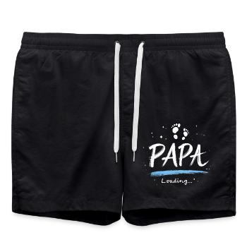 Papa 2025 Loading Geschenk für werdende Väter - Badeshorts - Schwarz - Vorne - AI Model Male 185 light (185cm)