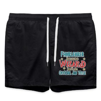 Instructeur de conduite Wizard Auto-école - Short de bain - noir - Devant - AI Model Male 185 light (185cm)